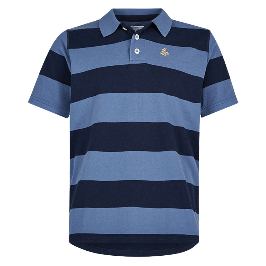 Lazy Jacks Unisex Stripe Pique Polo Shirt - Marine