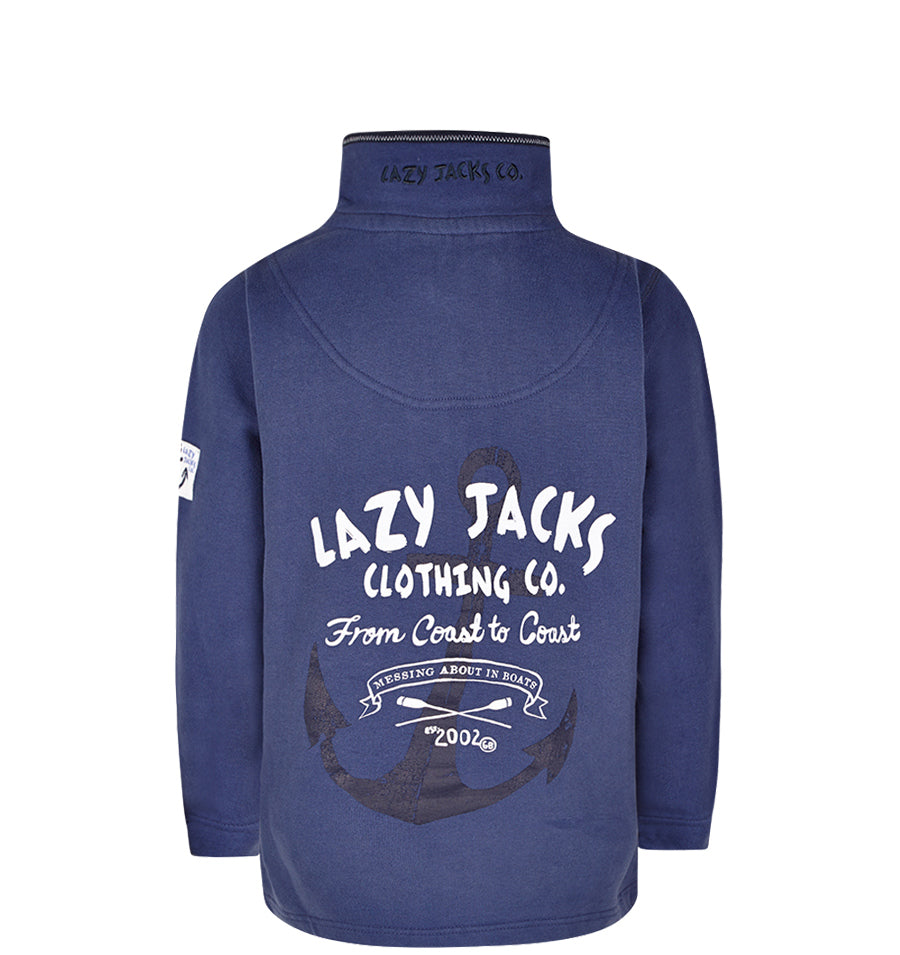 Lazy Jacks Childrens Quarter Zip Printed Sweatshirt - Twilight