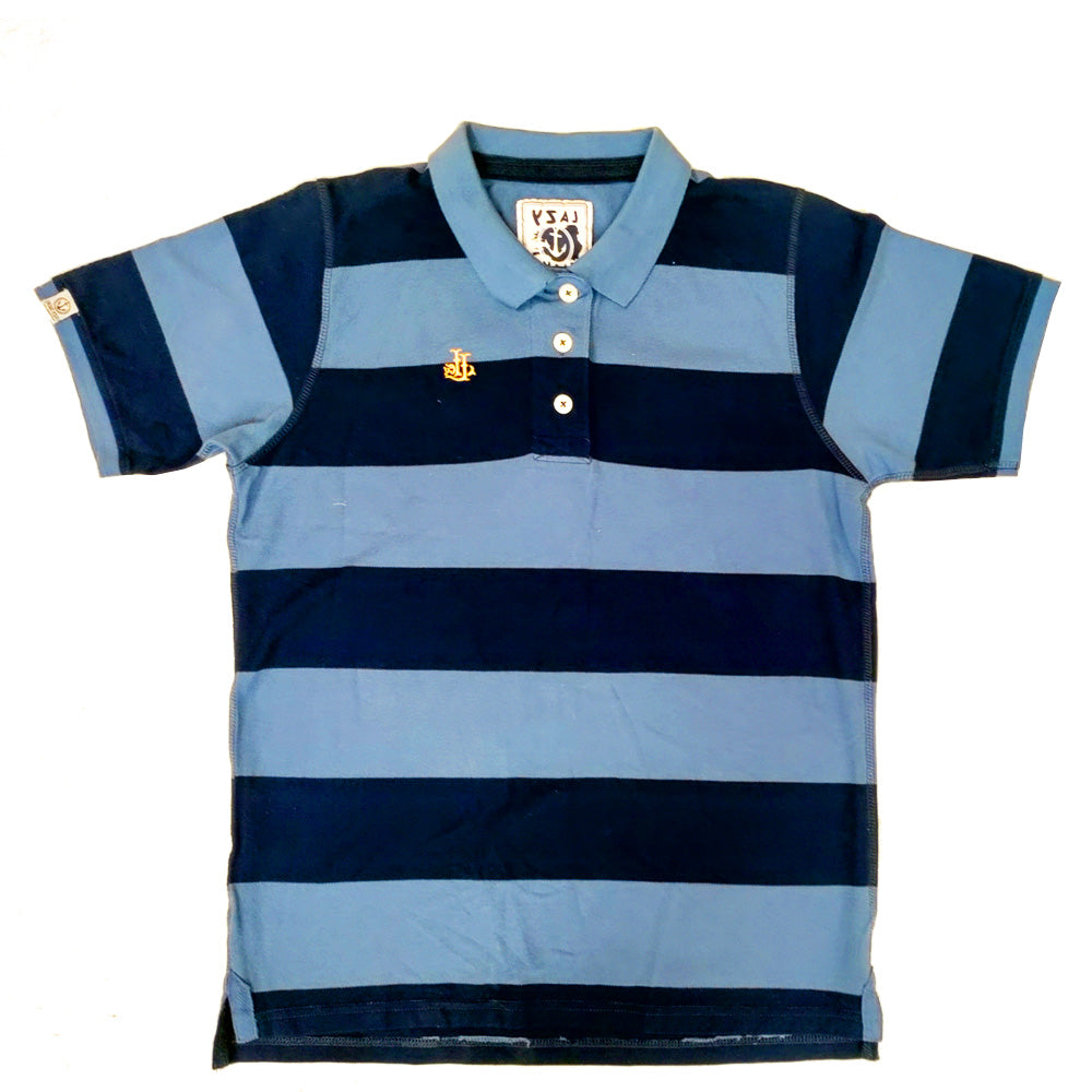 Lazy Jacks Striped Polo Shirt - Marine