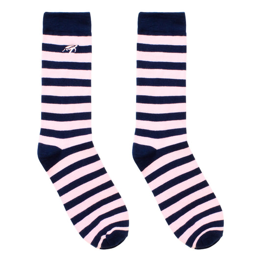 Mullins Bay Children's Bamboo Socks - Navy / Pink Stripe