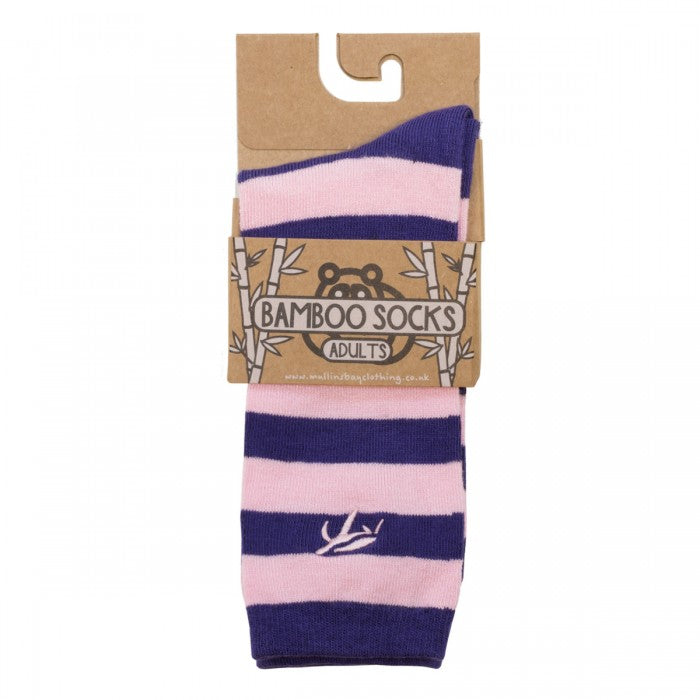 Mullins Bay Adults Bamboo Socks - Pink / Purple Stripe