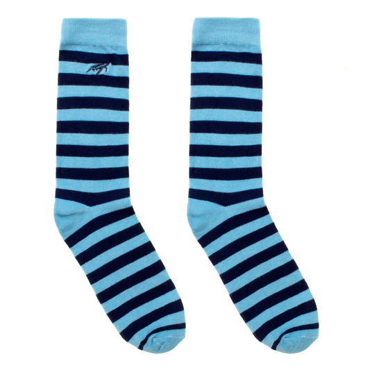 Mullins Bay Children's Bamboo Socks - Ocean / Navy Stripe