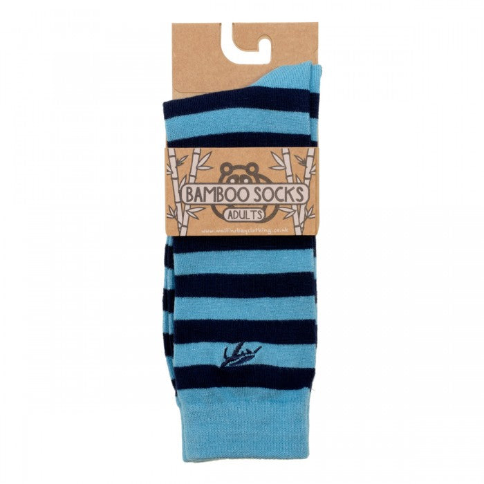 Mullins Bay Children's Bamboo Socks - Ocean / Navy Stripe