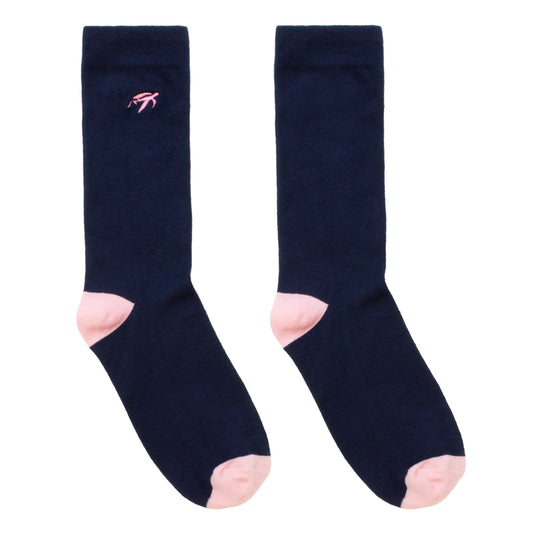 Mullins Bay Adults Bamboo Socks - Navy / Pink