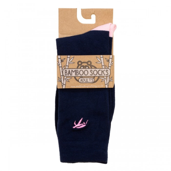 Mullins Bay Adults Bamboo Socks - Navy / Pink