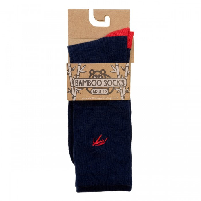 Mullins Bay Adults Bamboo Socks - Navy / Red