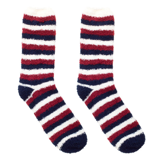 Mullins Bay Adults Cosy Socks - Claret Stripe