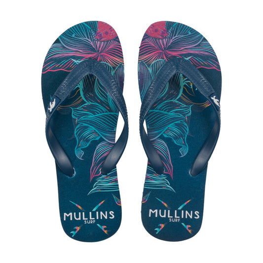 Mullins Adults Luxury Flip Flops in Lotus Blue