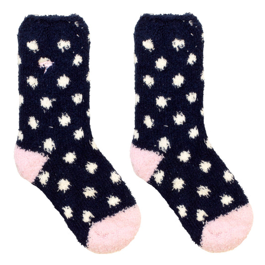Mullins Bay Children's Cosy Socks - Navy Spot