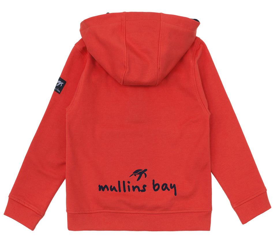 Childrens Boatyard Button Up Hood - Spicy Red