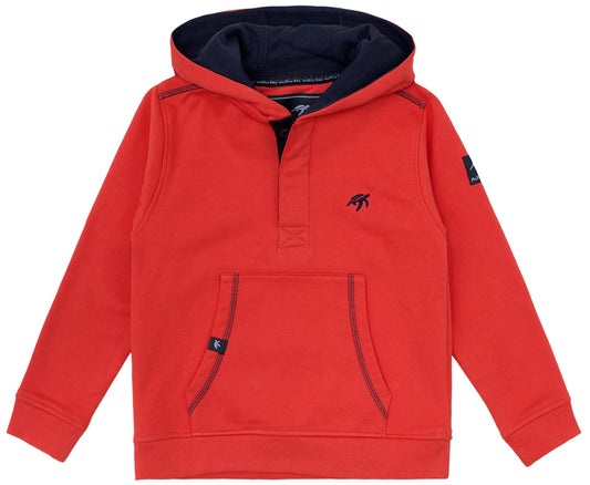 Childrens Boatyard Button Up Hood - Spicy Red
