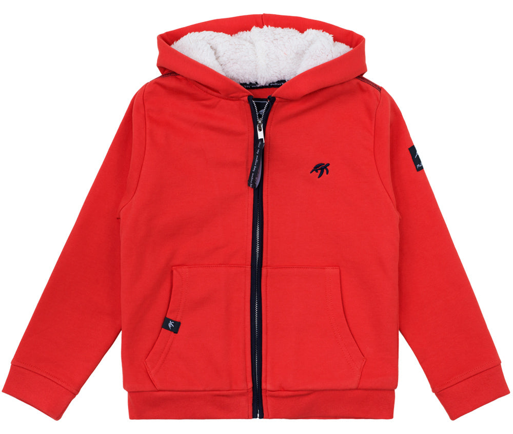 Childrens Boatyard  Full Zip Hood - Spicy Red
