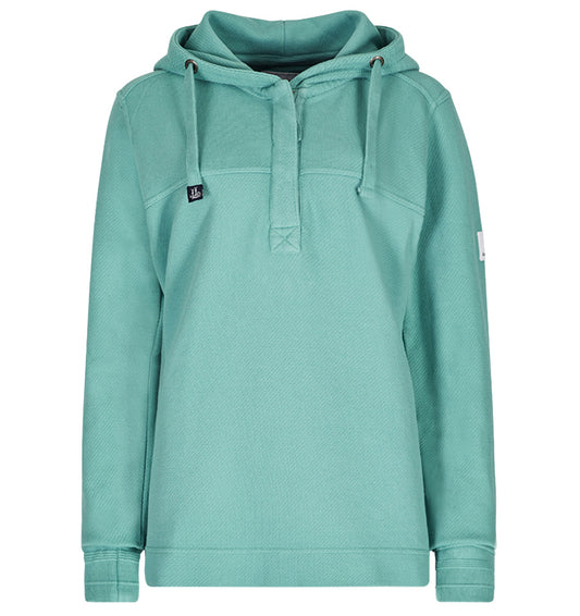 Lazy Jacks Ladies Pique Hooded Sweatshirt - Sea Spray
