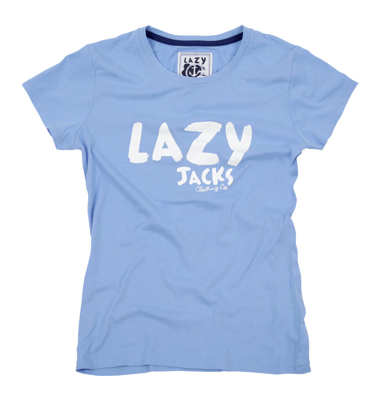 Lazy Jacks Ladies Printed T-Shirt - Sky