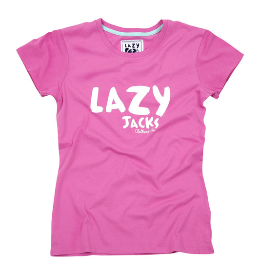 Lazy Jacks Ladies Printed T-Shirt - Fuschia
