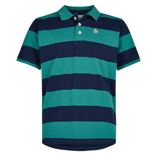 Lazy Jacks Unisex Stripe Pique Polo Shirt - Atlantic