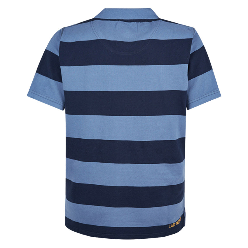 Lazy Jacks Unisex Stripe Pique Polo Shirt - Marine