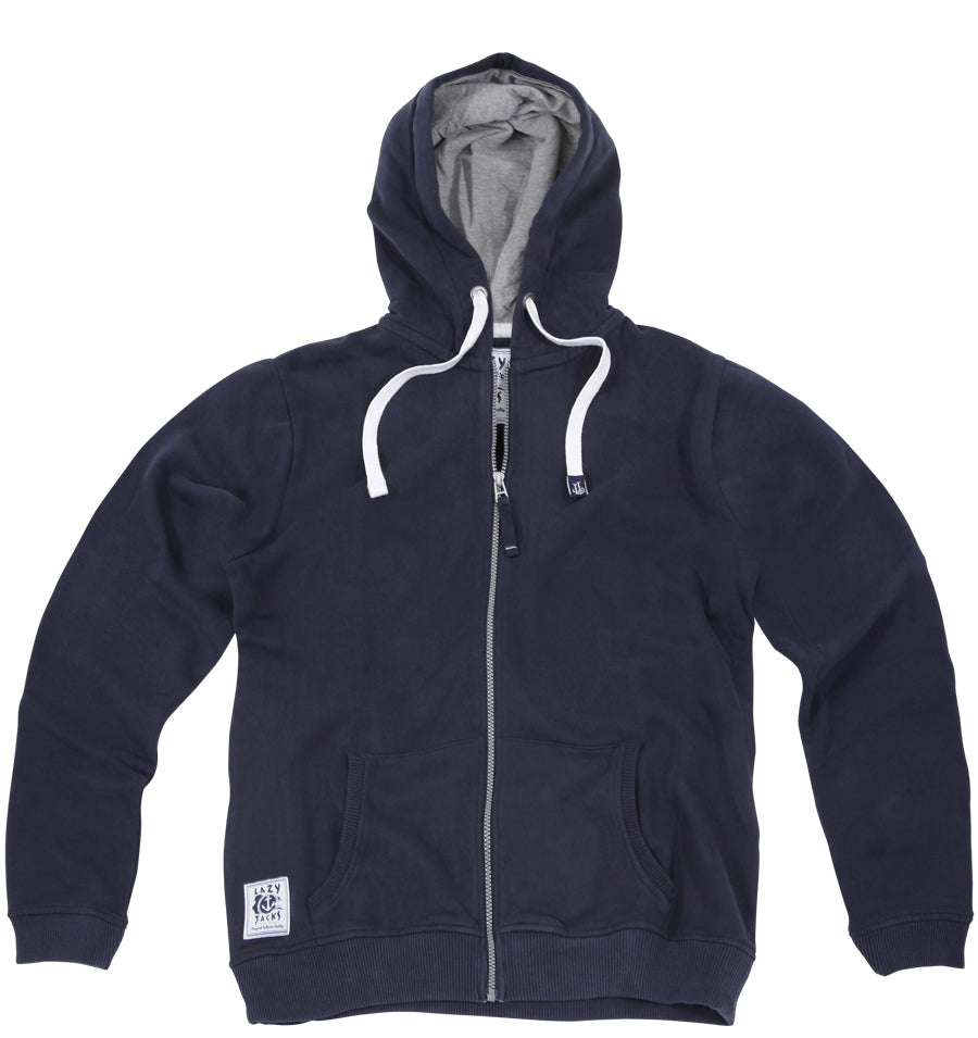 Lazy Jacks Unisex Full Zip Hooded Sweatshirt - Navy