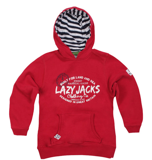 Lazy Jacks Childrens Hooded Printed Sweatshirt - Red