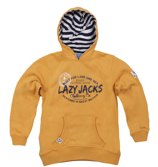Lazy Jacks Childrens Printed Hooded Sweatshirt - Yellow