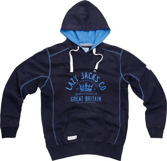 Lazy Jacks Unisex Hooded Printed Sweatshirt - Navy