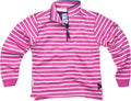 Lazy Jacks Ladies Quarter Zip Stripe Sweatshirt - Raspberry