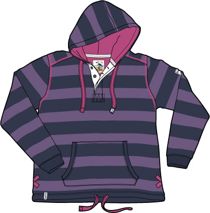 Lazy Jacks Childrens Hooded Stripe Swearshirt - Grape
