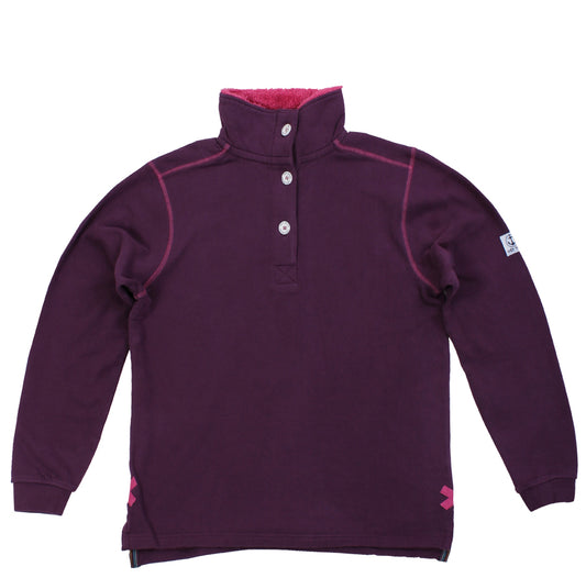 Lazy Jacks Ladies Plain Sweatshirt with Fleece Lined Collar - Blackberry
