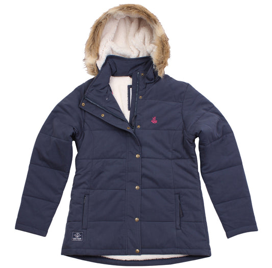 Lazy Jacks Ladies Fleece Lined Puffa jacket  - Midnight