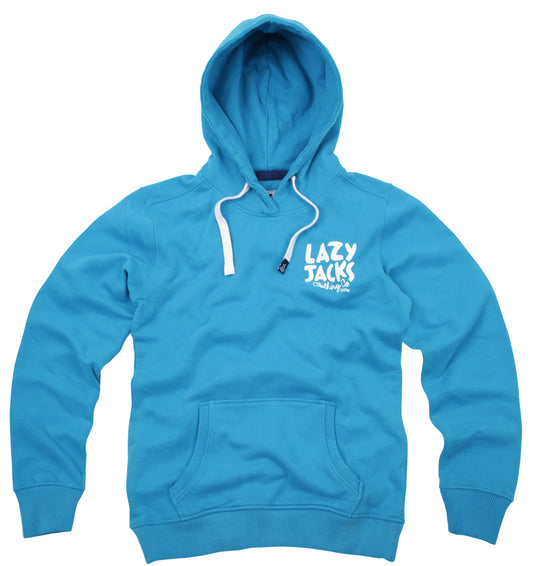 Lazy Jacks Ladies Supersoft Printed Hooded Sweatshirt - Turquoise