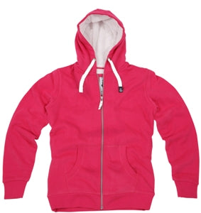 Lazy Jacks Ladies Full Zip Fleece Lined Hooded Sweatshirt - Cherry