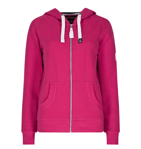Lazy Jacks Ladies Full Zip Hooded Sweatshirt - Cerise