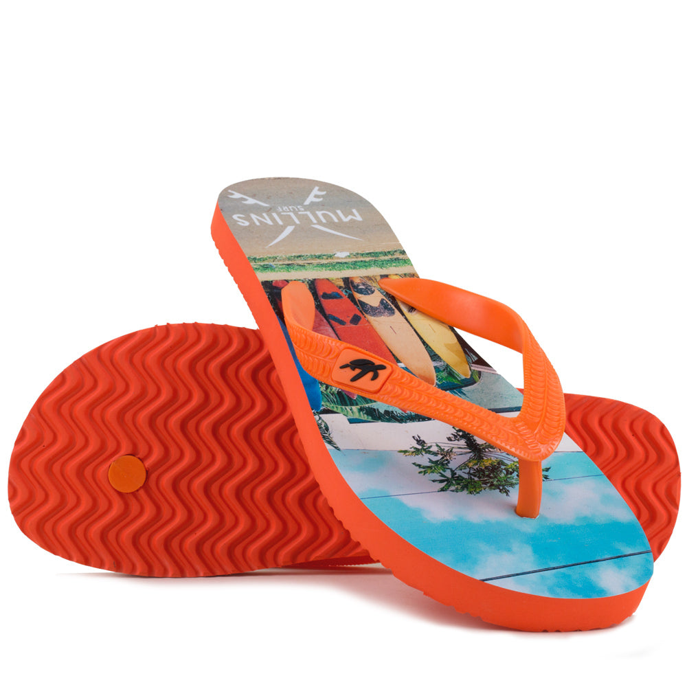 Mullins Surf Childrens Luxury Flip Flops in Orange